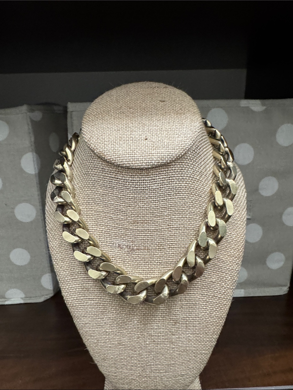 Brass Tone Chunky Cuban Link Necklace - Women Jewelry